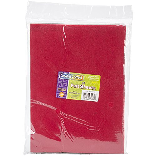 Creativity Street Felt Sheets 9 by 12-Inch Assorted Color 12-Pack
