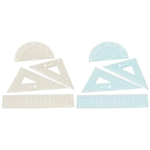 TOYANDONA 2 Sets Clear Ruler Set Math Geometry Tool Protractor Triangle Straight Ruler Drawing Drafting Ruler for Student School Office