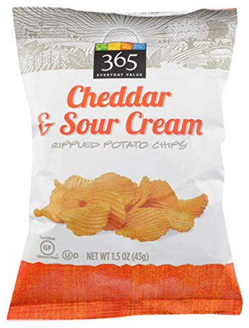 365 Everyday Value Rippled Potato Chips Cheddar and Sour Cream 1.5 oz 365 Everyday Value Rippled Potato Chips Cheddar and Sour Cream 1.5 oz