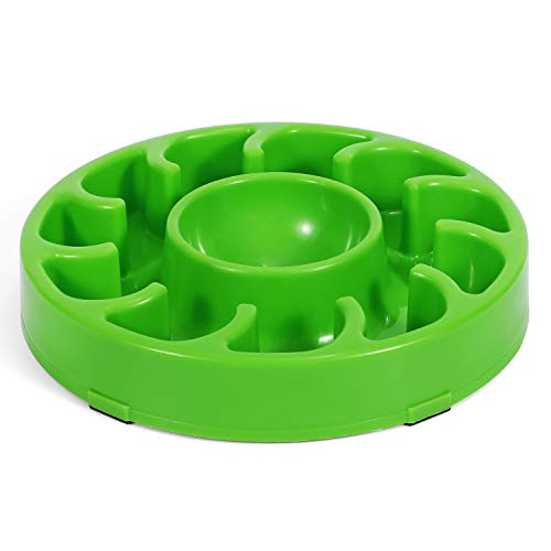 XZQTIVE Slow Feeder Dog Bowl Anti Fast Eating Fun Feeder Slow Feeding Interactive Bloat Stop Dog Bowls -Large Green- XZQTIVE Slow Feeder Dog Bowl Anti Fast Eating Fun Feeder Slow Feeding Interactive Bloat Stop Dog Bowls -Large Green-