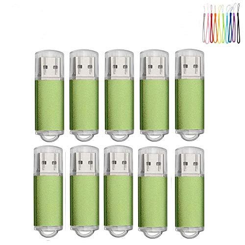 10PCS 2.0/3.0 USB Flash Drive Pen Drive Memory Stick Thumb Stick Pen Black -2.0/512MB Green-