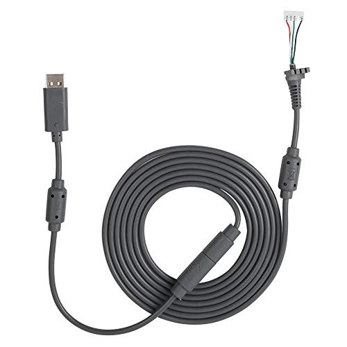 Pokerty Replacement Wire 5Pin Gamepad Cable for Xbox 360 Play USB Charging Cable with Breakaway Adapter for Xbox 360 Wireless Game Controllers-Grey-