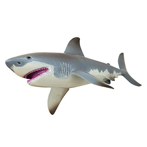 PRAABDC Lifelike Shark Toys Megalodon Simulation Life Animal Great White Shark Simulation Model Toy for Kid and Adult Doll Gift -White Shark-
