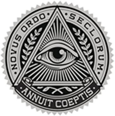 EW Designs All Seeing Eye in Triangle Crest Black Grey Vinyl Decal Bumper Sticker Two in One Pack -4 Inches Wide-