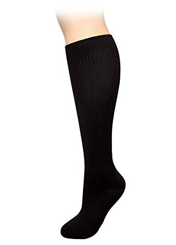 Prestige Medical Large Calf Compression Socks Black 2 Count