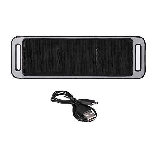 Wireless Speaker Bluetooth 4.0 Stereo Bass Subwoofer Speaker with Micphone Support TF Card USB AUX-Gray-
