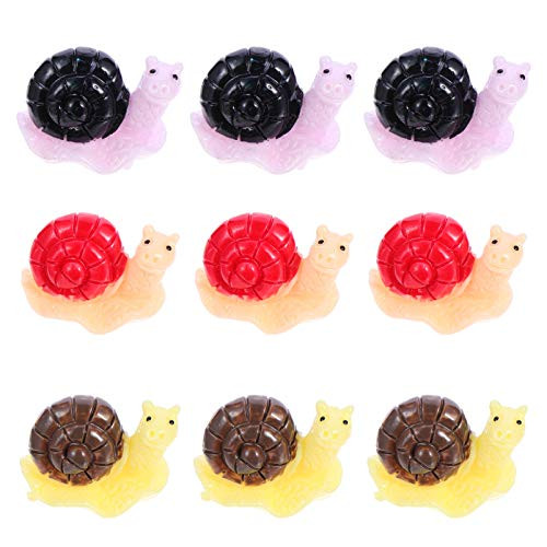 DOITOOL 9pcs Mini Cute Snails Fairy Garden Micro Landscape Snails Miniature Home Garden Decoration Plant Pots Bonsai Craft Decor