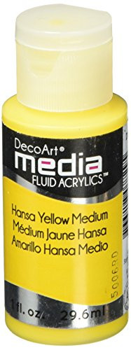 Deco Art DMFA-50 Media Fluid Acrylic Paint 1-Ounce Hansa Yellow Medium