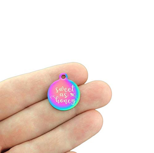 Bee Rainbow Stainless Steel Charm - Sweet as Honey - Exclusive Line - Quantity Options - BFS5318RW Choose Quantity 4 Charms