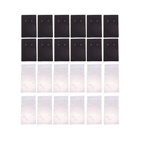 SUPVOX 100PCS Earring Display Cards Black Paper Earrings Tags Ear Stud Card Holder with 100PCS OPP Bags for Selling DIY Ear Studs Earrings Necklace Jewelry Display
