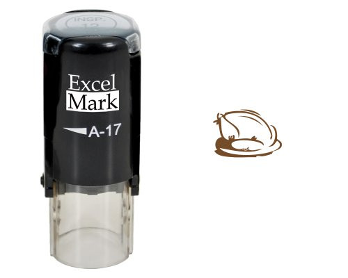 Thanksgiving Rubber Stamp - Turkey Stamp - Brown Ink