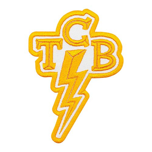 Elvis TCB Yellow Patch - Taking Care of Business - Elvis Presley TCB Lightening - Iron On Embroidery - Size 2.5 x 3.5 inches Elvis TCB Yellow Patch - Taking Care of Business - Elvis Presley TCB Lightening - Iron On Embroidery - Size 2.5 x 3.5 inches