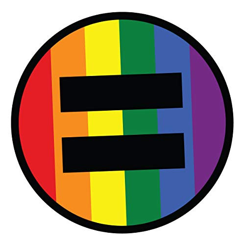 Applicable Pun Equal Sign Circle LGBTQ Pride Flag Equality - Vinyl Decal Sticker 4 inch