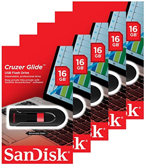 SanDisk 16GB Cruzer Glide USB 2.0 Flash Drive SDCZ60-016G-B35 Retail with Black Lanyard -1 Pack-