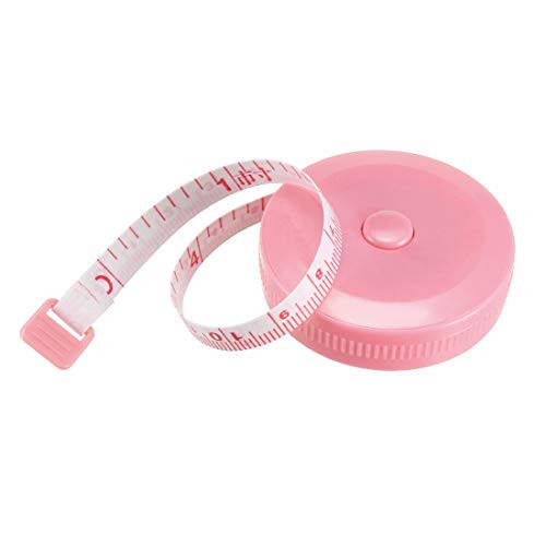 uxcell Cloth Tape Measure for Body 1.5 Meter Metric Retractable Measuring Tape Soft Dual Sided for Tailor Sewing Pink 3pcs