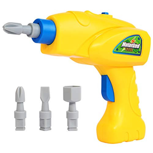 Kyuccfrs Pretend Play Toy Sets Simulation Rotatable Electric Drill Bits Puzzle Tool Model Education Toy for Kids Birthday Yellow Kyuccfrs Pretend Play Toy Sets Simulation Rotatable Electric Drill Bits Puzzle Tool Model Education Toy for Kids Birthday Yellow