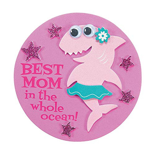 Mothers Day Shark Foam Magnet Craft Kit -12 - Crafts for Kids and Fun Home Activities
