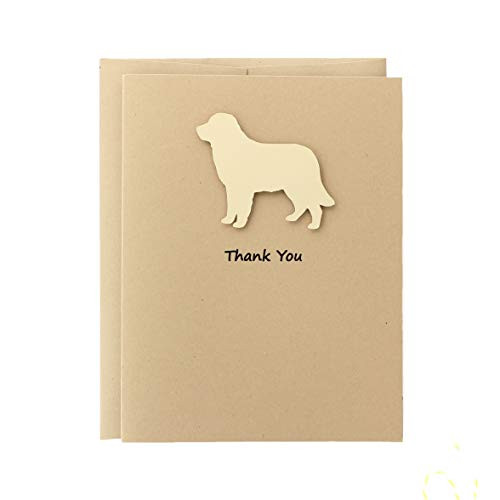 Golden Retriever Thank You Card - Handmade golden yellow Dog Greeting Card - Single Card with matching Envelope - Dog Lover