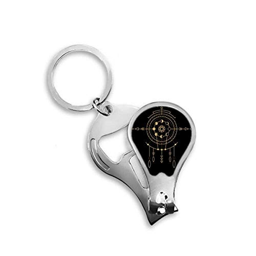 Pattern Totem Geometry Alien Circle Fingernail Clipper Cutter Opener Key Chain Scissor
