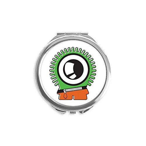 Universe And Alien Green Alien Hand Compact Mirror Round Portable Pocket Glass