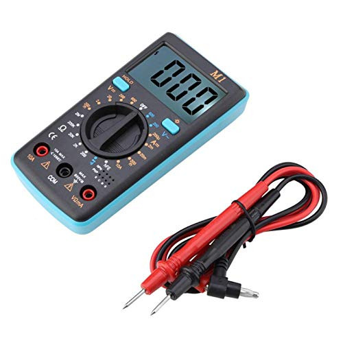 DC AC Voltage Current Resistance Digital Multimeter Amp Volt Ohm Capacitance LCD Display Tester Data Logger 0? to 50? with DC Voltage Range 200mV to 600V-Blue-