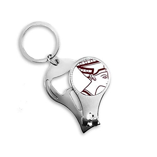 Egypt Abstract Totem Side Portrait Fresco Nail Nipper Ring Key Chain Bottle Opener Clipper