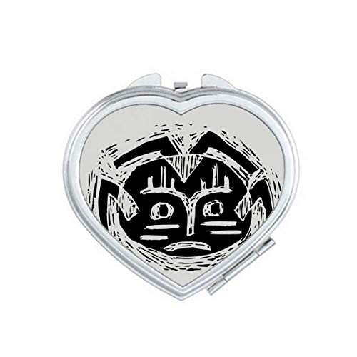 Scary Circle Black Indian Totem Mirror Travel Magnification Portable Handheld Pocket Makeup Scary Circle Black Indian Totem Mirror Travel Magnification Portable Handheld Pocket Makeup