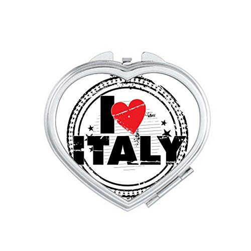 I Love Italy Word Love Heart Circle Stamp Mirror Travel Magnification Portable Handheld Pocket Makeup I Love Italy Word Love Heart Circle Stamp Mirror Travel Magnification Portable Handheld Pocket Makeup