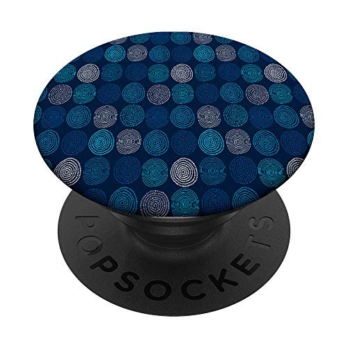 Abstract Blue Silver And White Circles Art PopSockets PopGrip Swappable Grip for Phones  and  Tablets