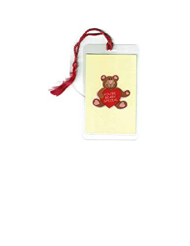 Brown Bear Cartoon Valentine Bookmark and Greeting Card
