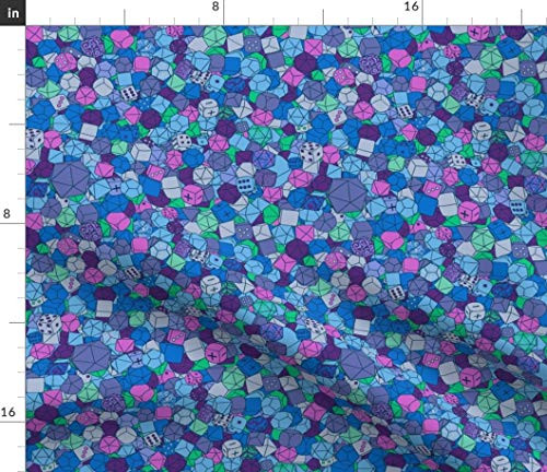 Spoonflower Fabric - Dice Magic Nerd Printed on Petal Signature Cotton Fabric by The Yard - Sewing Quilting Apparel Crafts Decor