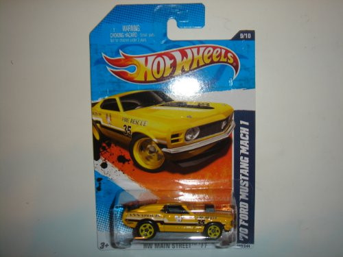 2011 Hot Wheels 70 Ford Mustang Mach 1 Yellow 169/244