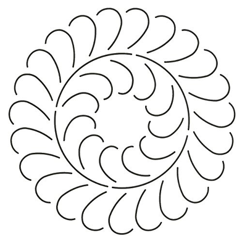 Quilting Creations Feather Circle Design Quilt Stencil 8 inch