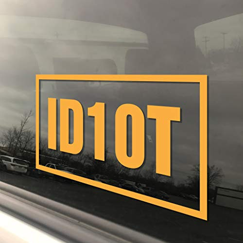 Inkfidel - Form ID10T Vinyl Decal - 3 x 5 in - Yellow