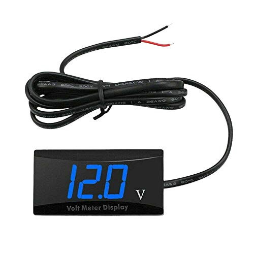 12V Car Digital Voltmeter LED Display Voltmeter for Car Motorcycle Voltage Testers Voltage Gauge Volt Meter -Blue LED-