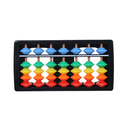 Misright Mini 7 Digits Rods Abacus Soroban Arithmetic Colorful Beads Plastic Kids Calculating Math Tool