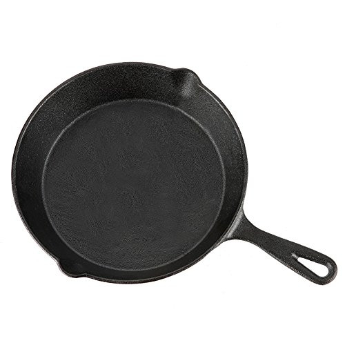 Pre-Seasoned Cast Iron Skillet Fry Pan with Silicone Handle Nonstick Griddle Grill Cookware Black (10IN frypan)