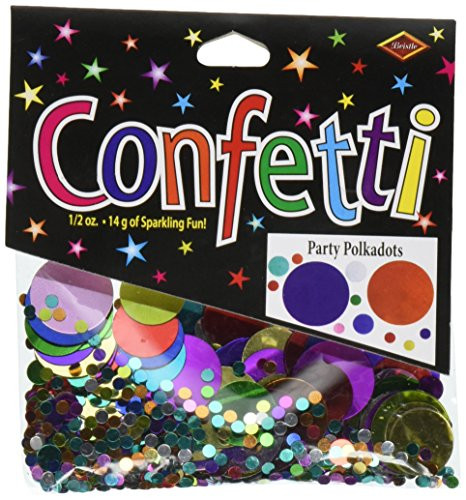 Beistle Polka Dots Assorted Sizes Cutout Plastic Confetti 1 Pack Multicolored