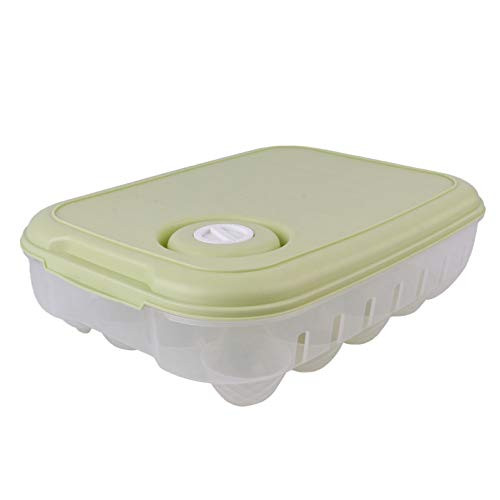 Mobestech Green Plastic Refrigerator Egg Trays Egg Storage Box Stackable Plastic Egg Containers with 20 Egg Grooves for Fridge Kitchen Restaurant Egg Container