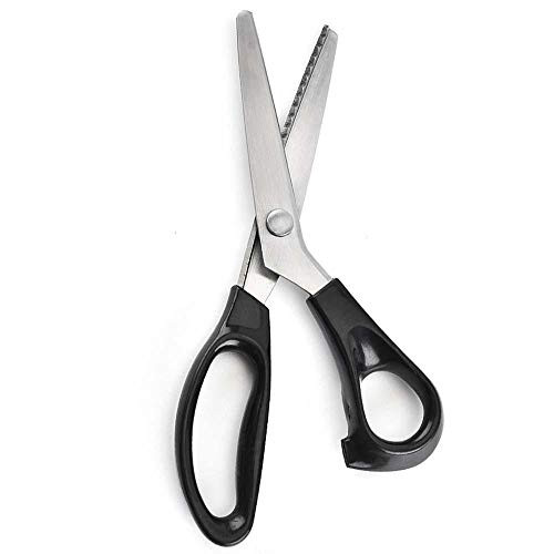 SUODAO Dressmaking Fabric ScissorsPlastic Shears Embroidery Decor Edge Stainless Steel Tailor?s Scissors Sewing Craft-Triangle Tooth 5mm-