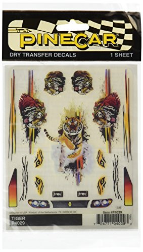 Woodland Scenics Pine Car Derby Dry Transfer Decal 4 inchX5 inch Sheet-Tiger