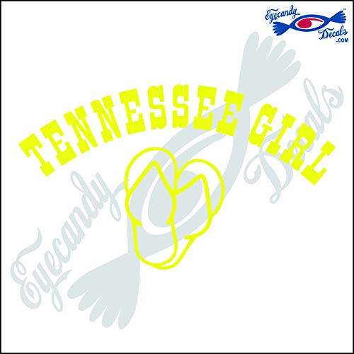 Eyecandy Decals Tennessee Girl Over Sandals 6 INCH Decal Yellow