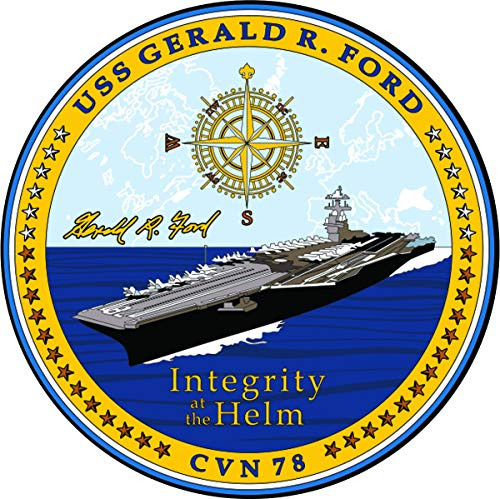 United States Navy Aircraft Carrier Coat of Arms Window Decal -USS Gerald R. Ford CVN-78-