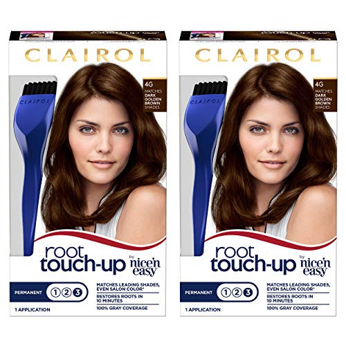 Clairol Root Touch-Up Permanent Hair Color Creme 4G Dark Golden Brown 2 Count