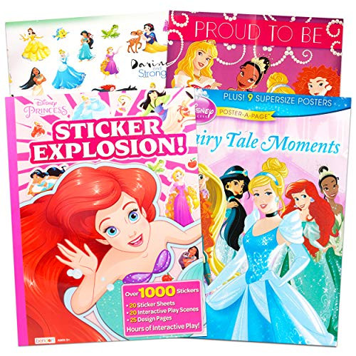 Disney Princess Stickers Super Set ~ Sticker Activity Pads Play Scenes and over 1600 Disney Princess Stickers with Bonus Door Hanger -Disney Princess Party Supplies Bundle-