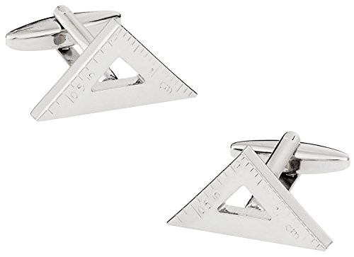 Cuff-Daddy Engineer Architect Measuring Ruler Triangle Cufflinks with Presentation Box