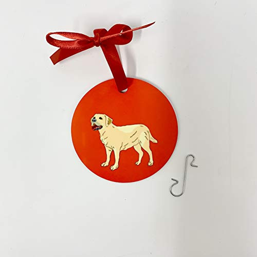 Aluminum Doggo Love Ornament - Yellow Labrador Retriever