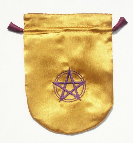 Yellow Satin Pentagram Tarot/Rune Bag
