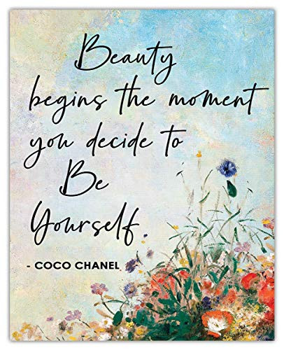 Beauty Begins The Moment You Decide To Be Yourself Inspirational Wall Art Poster Unique -8x10- Unframed Motivational Wall Art For Home  and  Office Decor - Typography Art Print Wall Decor Gift Idea