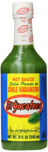 El Yucateco Green Hot Sauce Bottle Chile Habanero 8 Ounce